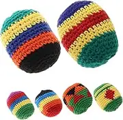 Abaodam Handmade Crochet Juggling Sacks Soft Knitted Bean Bags for Boys and Girls Multicolored Play Balls Preschool Educational Toys