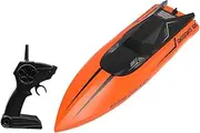 Totority 1 Set Remote Control Boat Racing Boat Electric Ride on Fishing Boat Racing Boat Model Mini Simulation Speedboat Orange PVC