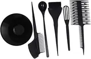 NOLITOY Complete Hair Dyeing Kit 6pcs Black Bowl Set Brush Hair Dyeing Tools for Home