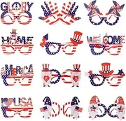 TADAYIM July 4th Glasses | 12X Patriotic Themed Sunglasses Bulk | Bulk Accessories Supplies For Pool Celebrations, Independence Day Parades, Single Attribute, Refer to description