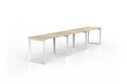 OL Anvil 3-User Workspace Oak Top with White Frame