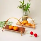 Bamboo Storage Basket Creative Candy Plate Chinese Style Fruit Basket Bread