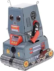 Totority Wind-up Action Toy Christmas Party Favor Robot Tin Toy Retro Wind up Clockwork Robot Toy Vintage Metal Toy Robot Rayan Toys for Classic Wind up Robot Playset Props