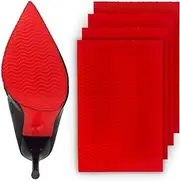 [ZBLGO] Shoe Sole Protectors Shoe Bottom Grip Pads Non-Slip Shoe Sole Pads Shoe Bottom Protector Shoes Cushion for High-Heels Leather Shoes on-Slip Shoes Cover Bottoms for Women (New Red 4pcs 3.9"×5.9")