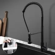 ACA Bathroom Kitchen Faucets Tall Spring 360 degree Swivel Black Pull Out Kitchen Sink Mixer Tap Solid Brass