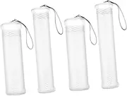 Veemoon 4pcs Extendable Plastic Brush Storage Tube Clear Paint Brush Holder Watercolor Pen Container For Watercolor Drawing Tools And Artist Supplies