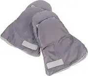 [Healvian] 1 Pair Stroller Hand Warmers Windproof Fleece Gloves for Winter Use Fit for Strollers Classic Grey for Cold Weather Protection