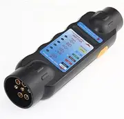 European 12V Resistance Tester 7-Hole Trailer Plug Socket Connector Tester, Connector Recorder Wiring Diagnostic Tool
