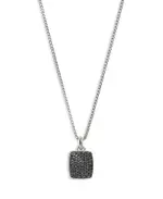 John Hardy Men's Sterling Silver Id Black Sapphire Tag Pendant Necklace, 22