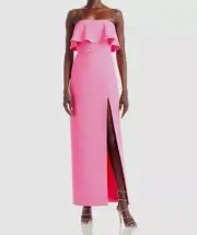 $220 Aidan by Aidan Mattox Women's Pink Strapless Popover Gown Size US 8