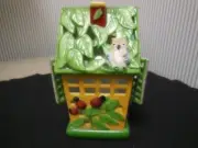 Villeroy & Boch Forest Decolights "Green House" w Owl & Elves, Two Pieces 6 1/2"