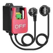 220V Single Phase On/Off Switch, -Switch with Large Stop Shield Paddle compatible with Quick Emergency Stops EU Plug Black Red