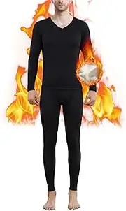 [Boyzn] Men's Thermal Underwear Set Microfiber Fleece Long Johns Winter Base Layer Top and Bottom