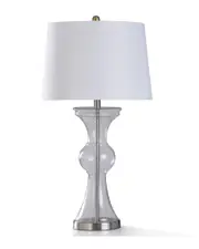 StyleCraft Steel & Glass Table Lamp
