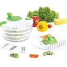 Multifunctional Large Salad Spinner (4 Quarts) and Mandoline Set – 5 Blade Sl...