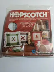 Charles Craft Hopscotch Cross Stitch Fabric Aida 14 Count 15" x 15" Blue/White