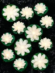12 Pcs Floating Pool Lights Lotus Floating Lanterns LED Lifelike Floating Lamp B