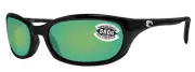 Costa Del Mar Harpoon Shiny Black Frame Green Mirror 580 Glass Polarized Lens