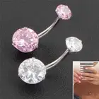 Surgical Steel Navel Rings Crystal Belly Button Ring Bar Piercing Jewelry B&LU>