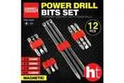 Handy Hardware 12PCE Power Drill Bits Phillips Flat Head Magnetic 25 - 150mm