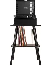 [Victrola] Revolution Go Turntable + Entertainment Stand Bundle in Black