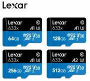 Lexar Micro SD Card 64GB 128GB 32GB 256GB 512GB 16GB 633x Class10 Memory BLUE TF