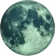 Mendom Glow in The Dark Moon Wall Decals 30cm Luminous Art Sticker at Night, Removable Adhesive Wall Decal for Kids Boy and Girl Bedroom