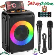 Karaoke Machine with 2 Microphone, Bluetooth Karaoke System, Portable Karaoke Sp
