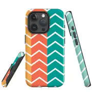 For iPhone 15 Pro Max Case, Shielding Cover, Colourful Zigzag