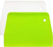 YUNDUOJIA (2PCS) Dough Scraper Bowl Scraper ，Food safe Plastic Dough Cutter， Flexible Plastic Scraper Practical Bench Scraper Multipurpose Food Scrappers for Bread Dough Cake Fondant Icing