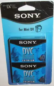 2 NEW SONY DVC MINI DV 60 MIN DIGITAL VIDEO CASSETTES! SEALED! DVM60PRL JAPAN!