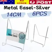 6x 14cm Metal Easel Display Plate Stand Photo Book Frame Plate Holder Silver