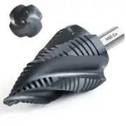 M35 Cobalt Step Drill Bit, Four Spiral Flute Unibit Step Drill Bit (3/16"-1-3...