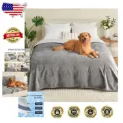 Modern Reversible Waterproof Blanket 60"x80" for Pets & Adults - Grey/Light Grey
