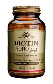 Solgar Biotin 5000ug Vegetable Capsules, 100