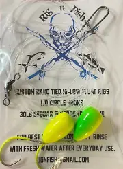 Pompano Hi-Low Rigs, Colored Hooks / Bullet Floats Pompano Whiting Snappers