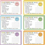 FYSUIMU 60Pcs Smile Face Teacher Mail Notes to Parents Boho Mail Postcards Classroom Good Behavior Incentive Motivational Cards to Send Home for Preschool Kindergarten Elementary