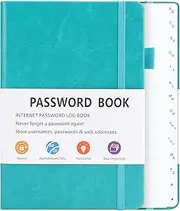 B6 Password Book Alphabetical with Tabs, Password Book for Seniors, Address Book for Computer and Website Login(Blue)