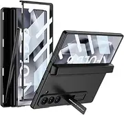 Case for Samsung Galaxy Z Fold6, Heavy Duty Shock Resistant Protective Fold6 Case with Built-in Screen Protection, Pen Slot & Stand (Black,for Galaxy Z Fold6)