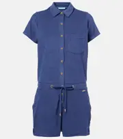 [Melissa Odabash] Melissa Odabash Border cotton-blend playsuit AU 16 blue