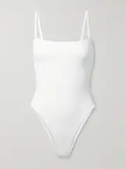[Matteau] Matteau - Petite Square Recycled-seersucker Swimsuit - White - 4 4 White