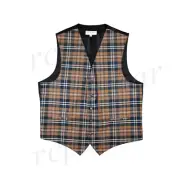 New Men's Formal Tuxedo Vest Waistcoat only plaids checks Brown prom wedding