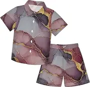 [Caihoyu] Toddler Baby Boys Short Sleeve Button Down Shirt & Casual Shorts Set Toddler Little Boys Outfit Summer Clothing
