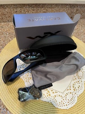 Wiley X Affinity Matte Black Captivate Polarized Grey Sunglasses