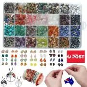 15/28 Kinds of Drilled Natural Gemstone Chips Beads DIY Jewelry Making Kit Pack