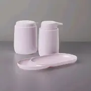 Room Essentials Lavender Bath Accessory Set 3 Piece Soap Tray Pump Canister- New