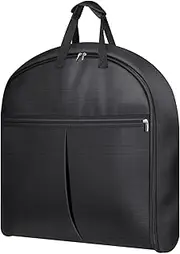 [MISSLO] 43-Inch Heavy Duty Garment Bags for Travel Waterproof Suit Carrier Bag for Men & Women with Handle and Large Pocket Carry On Luggage in Business Trip Flight, Black