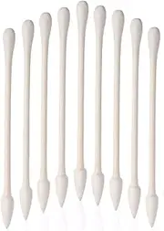 Cotton Swabs 800 Pieces, Double Precision Tips with Paper Stick, 4 Packs of 200 Pieces (Round+Pointed Shape)