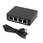 New 1/4 1000Mbps ABS RJ45 LAN Network Splitter Adapter With USB Power Cable