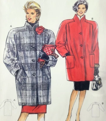Vtg 1980s UC Burda 5303 Sew Pattern Misses Oversized Dress Coat Jacket Sz 14-26